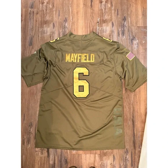 Nike Cleveland Browns Baker Mayfield 6 Salute to Service Jersey Mens XL Olive - Picture 2 of 7